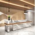 Ich forde Club Casier Solid Wood Beauty Salon Office Restaurant Front Bar Counter Rezeption mit LED -Licht